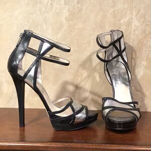 Michael Kors Black and Silver Heels Size 8M